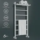 Полотенцесушитель водяной с полкой лесенка Onix Classic plus pro 40x100 см 1/2" нержавеющая сталь цвет белый матовый