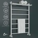 Полотенцесушитель водяной с полкой лесенка Onix Classic plus pro 60x100 см 1/2" нержавеющая сталь цвет белый матовый