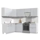 Кухонный гарнитур угловой Стендмебель Бетоны 200x217x180 см ЛДСП цвет бетон снежный