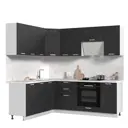 Кухонный гарнитур угловой Стендмебель Бетоны 220x217x180 см ЛДСП цвет бетон графит
