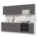 Кухонный гарнитур Стендмебель Катрин со столешницей Лён КГ280-М 280x217x60 см ЛДСП цвет белый/муссон