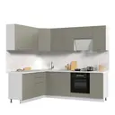 Кухонный гарнитур со столешницей Лён 2.6 см Стендмебель Катрин 240x217x60 см ЛДСП цвет белый/циркон