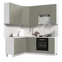 Кухонный гарнитур высокий со столешницей 3.8 см Стендмебель Катрин 160x200x60 см ЛДСП цвет белый/циркон