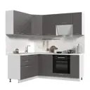 Кухонный гарнитур угловой Стендмебель Катрин 200x217x160 см ЛДСП цвет муссон/белый