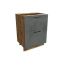 Напольный шкаф 60x81.60x47.80 см с 2 ящиками фасад серый дуб ЛДСП каркас дуб вотан ЛДСП Сурская Мебель