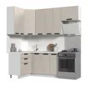 Кухонный гарнитур со столешницей 3.8 см Стендмебель Пасаденна 160x237x60 см ЛДСП цвет бежевый