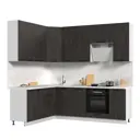 Кухонный гарнитур со столешницей 3.8 см Стендмебель Пасаденна 240x237x60 см ЛДСП цвет угольный камень