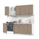 Кухонный гарнитур со столешницей Лён 3.8 см Стендмебель Модена 180x217x60 см ЛДСП цвет белый/дуб кофе