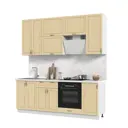 Кухонный гарнитур со столешницей Лён 3.8 см Стендмебель Модена 220x237x60 см ЛДСП цвет белый/дуб ваниль