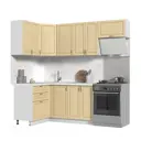 Кухонный гарнитур со столешницей Лён 2.6 см Стендмебель Модена 160x217x60 см ЛДСП цвет дуб ваниль/белый