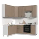 Кухонный гарнитур Стендмебель МоденаКГ180-220в-БДК 220x237x60 см ЛДСП цвет дуб кофе