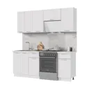 Кухонный гарнитур Стендмебель Ксения 200x217x60 см ЛДСП цвет белый глянец/белый