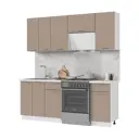 Кухонный гарнитур Стендмебель Ксения 200x217x60 см ЛДСП цвет капучино/белый