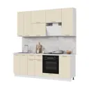 Кухонный гарнитур Стендмебель Ксения 220x237x60 см ЛДСП цвет белый/ванильный