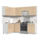 Кухонный гарнитур Стендмебель КсенияКГ140-180БВГ 180x217x60 см ЛДСП цвет ванильный