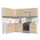 Кухонный гарнитур Стендмебель КсенияКГ180-200БВГ 200x217x60 см ЛДСП цвет ванильный