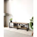 Стеллаж с полками Лофт A1 home 2 полки 134x44x34 см металл цвет дуб веллингтон