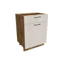 Напольный шкаф 60x81.60x47.80 см с 1 ящиком фасад белый дуб ЛДСП каркас дуб вотан ЛДСП Сурская Мебель