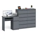 Офисный стол с полкой Свк МС-1П+МК1200.10-ГФ 210x115x50 см ЛДСП цвет графит
