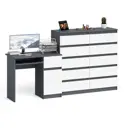 Офисный стол с полкой Свк МС-1П+МК1200.10-ГБ 210x115x50 см ЛДСП цвет графит, белый