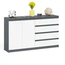 Комод СВК Мори мк1600.1 4 ящика 160x41x94 см ЛДСП цвет белый/графит
