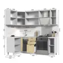 Кухонный гарнитур Стендмебель Модена угловой со столешницей 38 мм 170x217x120 см ЛДСП цвет белый/дуб ваниль