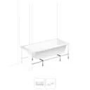 Ассиметричная ванна Lavinia Boho Catani S1-3712160R литьевой акрил 160x80 см правый разворот, с усиленным металлическим каркасом