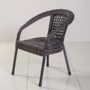 Кресло садовое Aiko Deco 60 см x 70 см x 79 см искусственный ротанг серый/серебристый