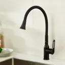 Смеситель для кухни Haiba HB HB73825-7 гибкий излив 27.5 см цвет черный