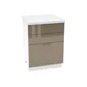 Напольный шкаф Василиса с ящиками 60x81.60x47.80 см фасад капучино МДФ каркас белый ЛДСП Kameol УТ000506290