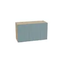 Навесной шкаф Шампань высокий газовка 80x46x31.80 см фасад синий МДФ каркас дуб вотан ЛДСП Kameol