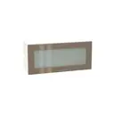 Навесной шкаф Василиса горизонтальный со стеклом 80x35.80x31.80 см фасад капучино МДФ каркас белый ЛДСП Kameol