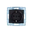 Розетка USB встраиваемая Lezard Asti с заземлением цвет черный бархат