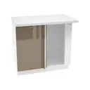 Угловой напольный шкаф Василиса 88.80x81.60x57.40 см фасад капучино МДФ каркас белый ЛДСП Kameol