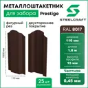 Штакетник Steelcraft Prestige -8017-2-25 фигурный двусторонний 110x1800 мм шоколадно-коричневый