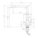 Смеситель для кухни Mixline MLSS 0320 Black поворотный излив 32.4 см цвет темно-серый