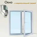 Окно пластиковое ПВХ Gealan двухстворчатое 1400x1300см (ВхШ) правый двухкамерный стеклопакет белый