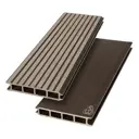 Террасная доска ДПК Savewood цвет темно-коричневый 1500x148x25мм двусторонний вельвет 0.44м² 2шт