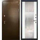Входная дверь Lex Сибирь 205x88см правый цвет шагрень белая 61.1/антик медь с зеркалом