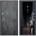 Входная дверь Labirintdoors Лофт 205x88см правый цвет черный кварц/бетон темный с зеркалом ФЛЗ-1