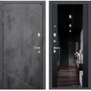 Входная дверь Labirintdoors Лофт 205x88см левый цвет черный кварц/бетон темный с зеркалом ФЛЗ-1