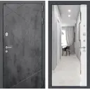 Входная дверь Labirintdoors Лофт 205x88см правый цвет белый софт/бетон темный с зеркалом