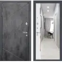 Входная дверь Labirintdoors Лофт 205x88см левый цвет белый софт/бетон темный с зеркалом