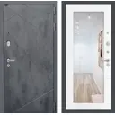 Входная дверь Labirintdoors Лофт 205x88см правый цвет белое дерево/бетон темный с зеркалом П18