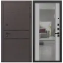 Входная дверь Дверипро L-43 205x86см правый цвет софт грей/бетон графит с зеркалом