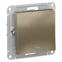 Выключатель встраиваемый Systeme Electric AtlasDesign ATN000513 1 клавиша с подсветкой цвет шампань