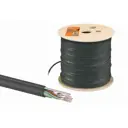 Кабель Tdm Electric витая пара U/UTP Cat 5e 4x2x24AWG 305 м solid PE для наружной прокладки чёрный трос 1.2 мм