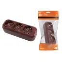 Колодка для удлинителя TDM Electric SQ1806-0062 3 розетки с заземлением 4000 Вт цвет бук