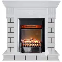 Каминокомплект Inter Flame Белси белый с очагом Fobos Black BLT-999B-5/Black 1500Вт