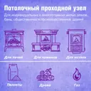 Потолочно-проходной узел Везувий 300x300мм ⌀265мм нержавеющая сталь AISI 430 0.5мм